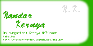 nandor kernya business card